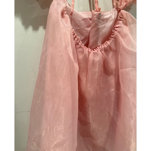 Pink off the shoulder babydoll flowy trapeze dress, size L - Picture 3 of 10